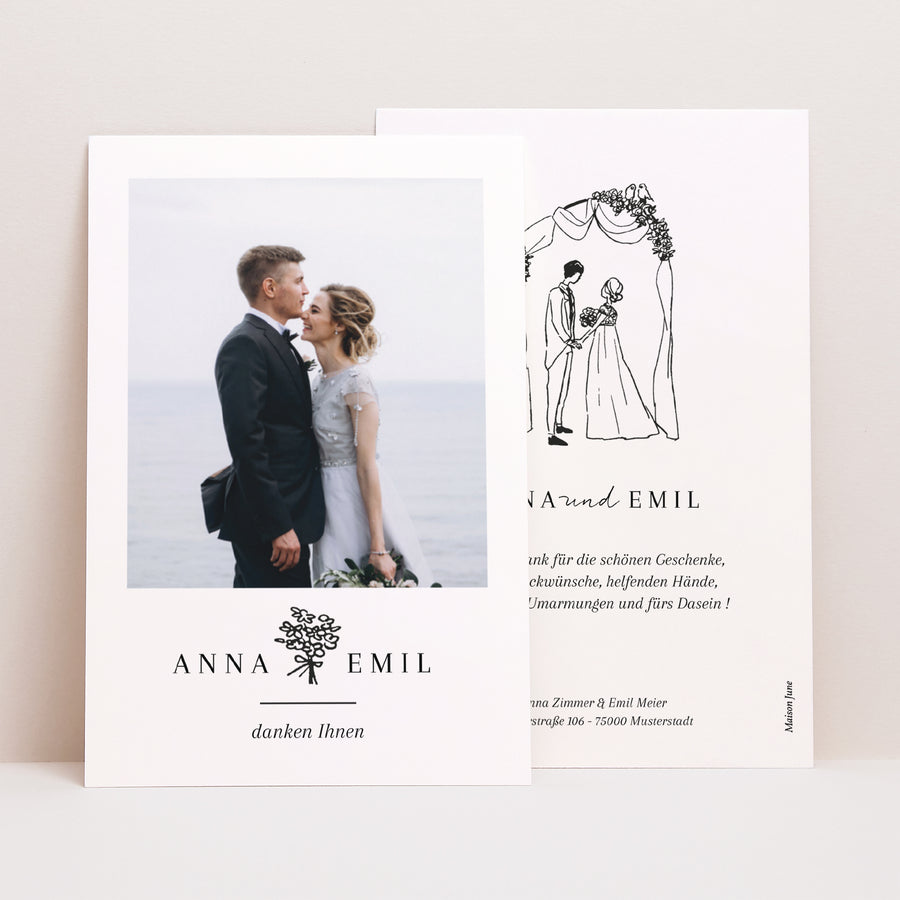 Dankeskarte Hochzeit PortraitPorträt foto