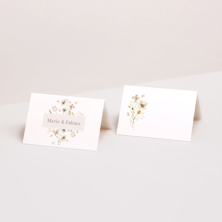 Tischkarten Hochzeit Quer Wildblumen III foto