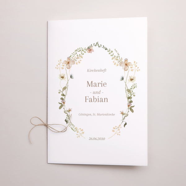 Kirchenheft Hochzeit Doppelflügel Wildblumen III foto