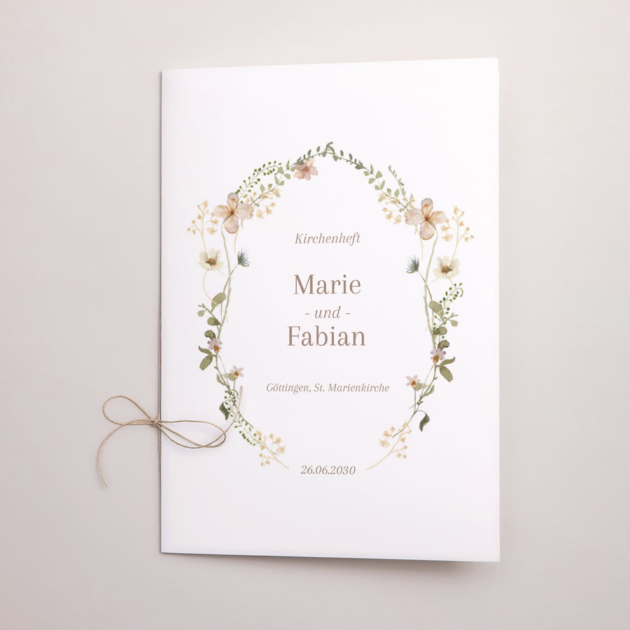 Kirchenheft Hochzeit Doppelflügel Wildblumen III foto