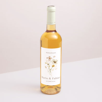 Flaschenetikett Hochzeit Porträt Wildblumen III foto N° 1