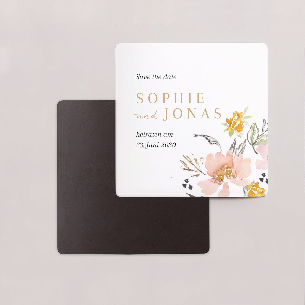 Save the date Karte Hochzeit Satz von 9, magnetisch. Pop-Blumen foto N° 2