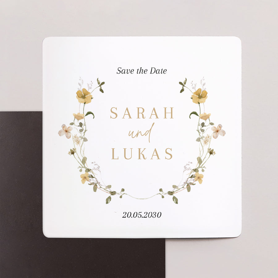 Save the date Karte Hochzeit Satz von 9, magnetisch. Wildblumen II foto