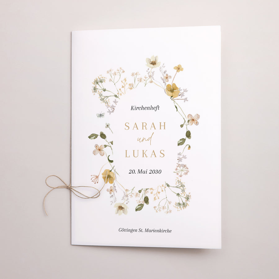 Kirchenheft Hochzeit Doppelflügel Wildblumen II foto