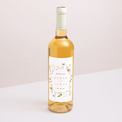 Flaschenetikett Hochzeit Porträt Wildblumen II foto N° 1