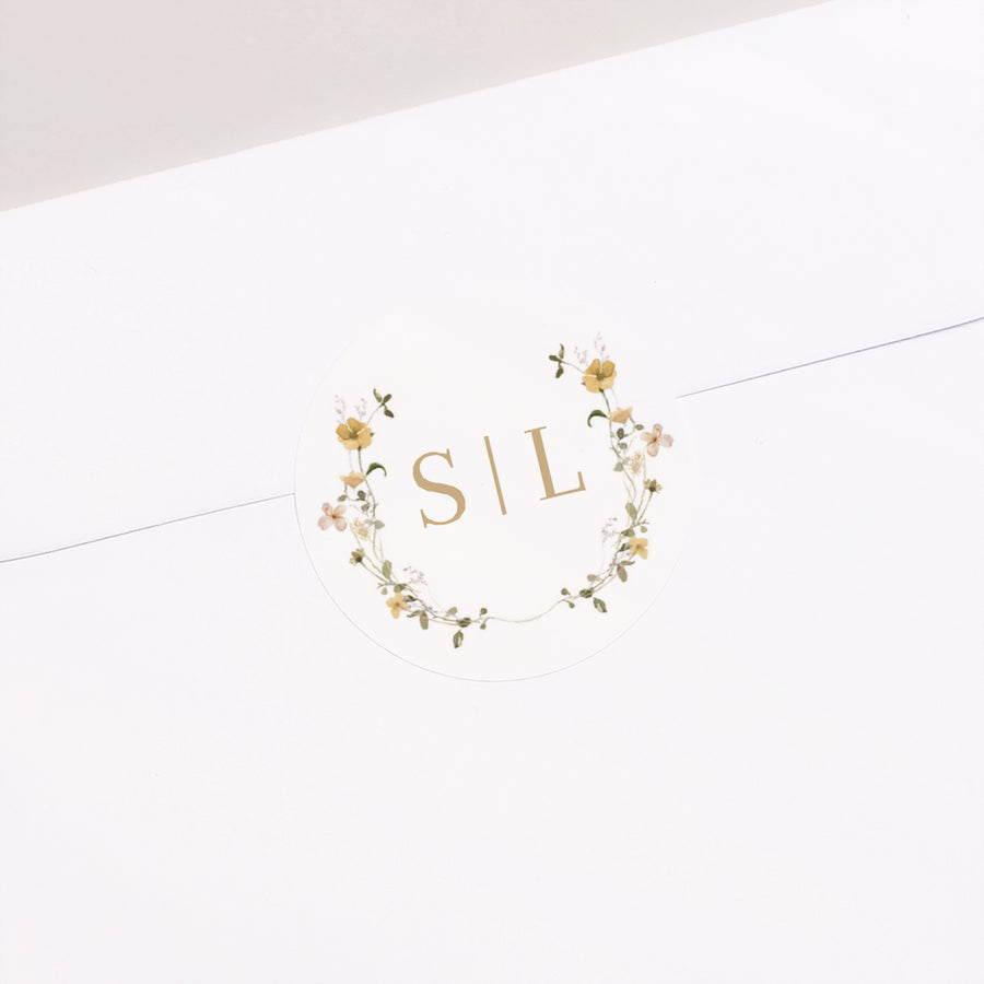 Sticker Hochzeit Rund Wildblumen II foto