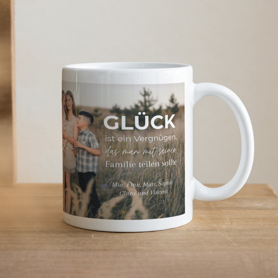 Tasse Objekte Weiß Familienglück foto