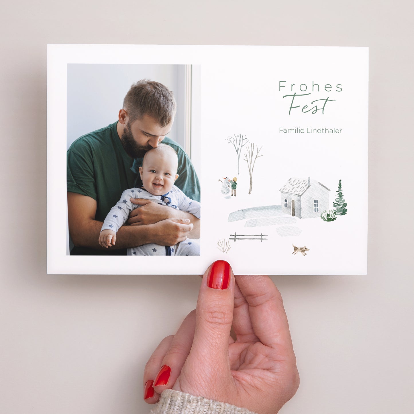 Weihnachtskarte Weihnachten Landschaft Winterchalet foto N° 3