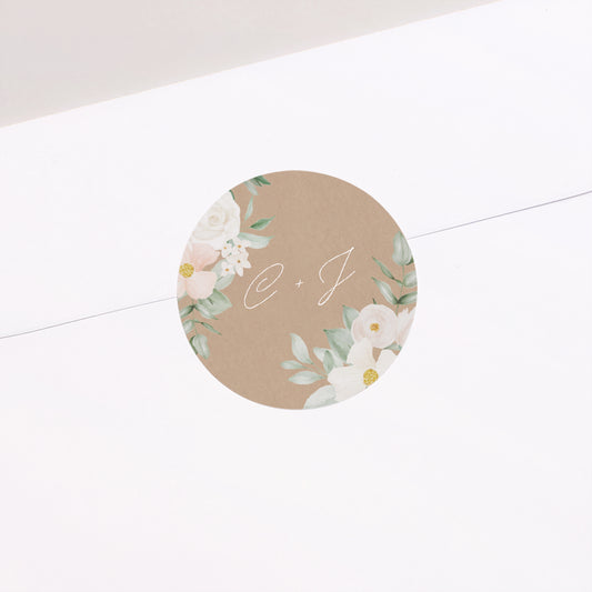 Sticker Hochzeit Rund Romantik II foto