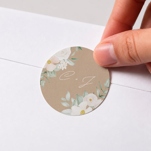 Sticker Hochzeit Rund Romantik II foto