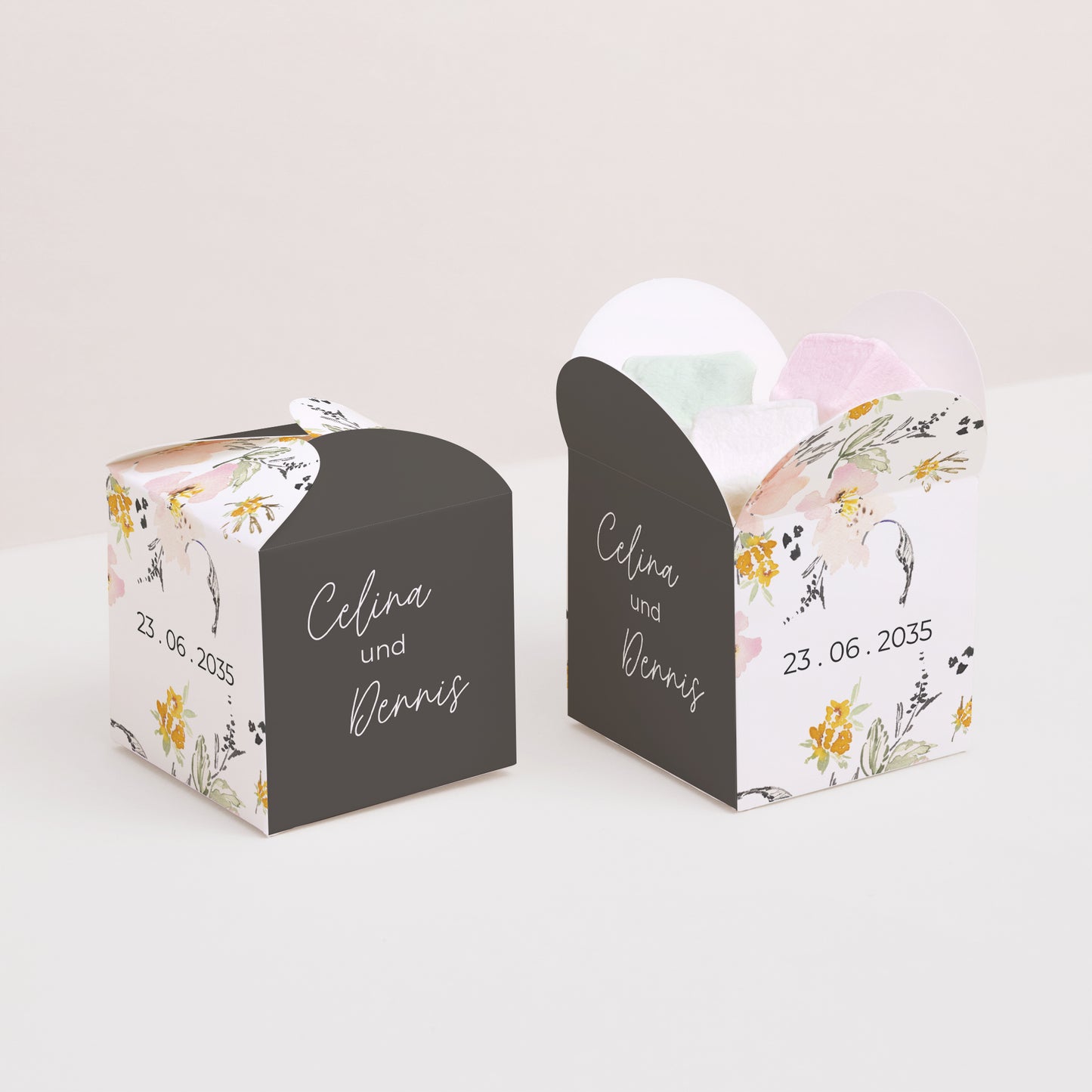 Geschenkbox Hochzeit Schmetterlingsöffnung Blumen Pop II foto N° 2