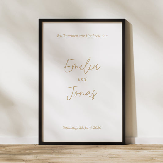 Begrüßungstafel Hochzeit Porträt 60 x 90 cm Shakespeare foto