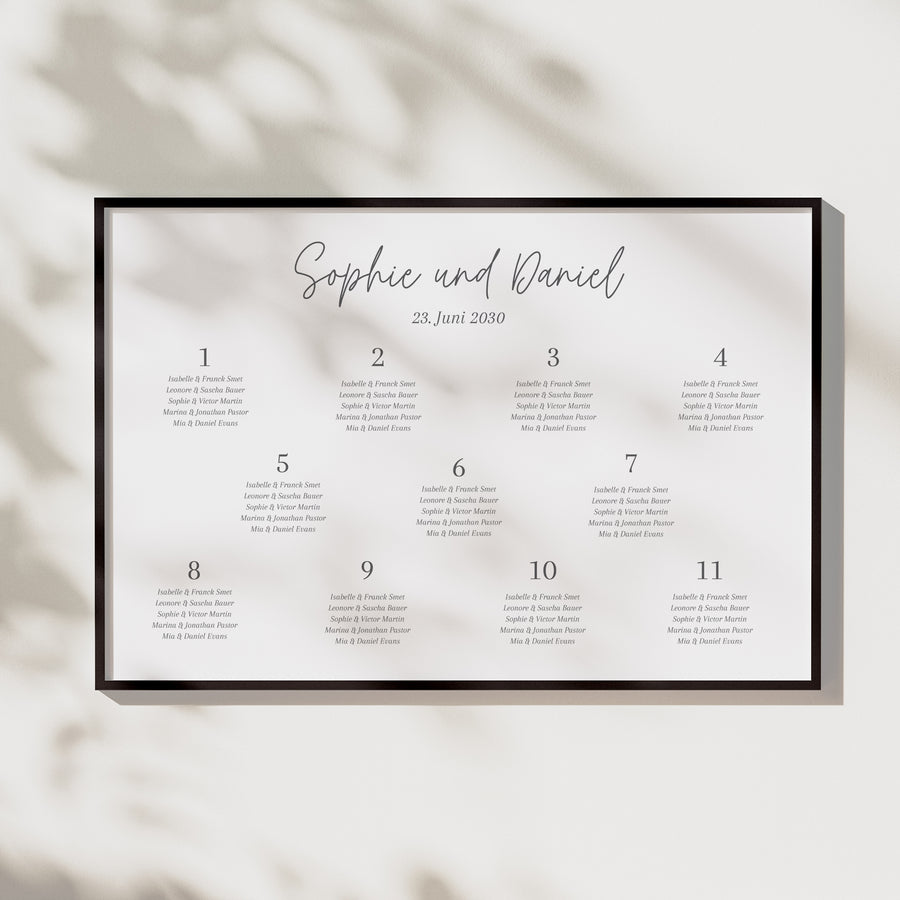 Sitzplan Hochzeit Landschaft 90 x 60 cm Shakespeare II foto