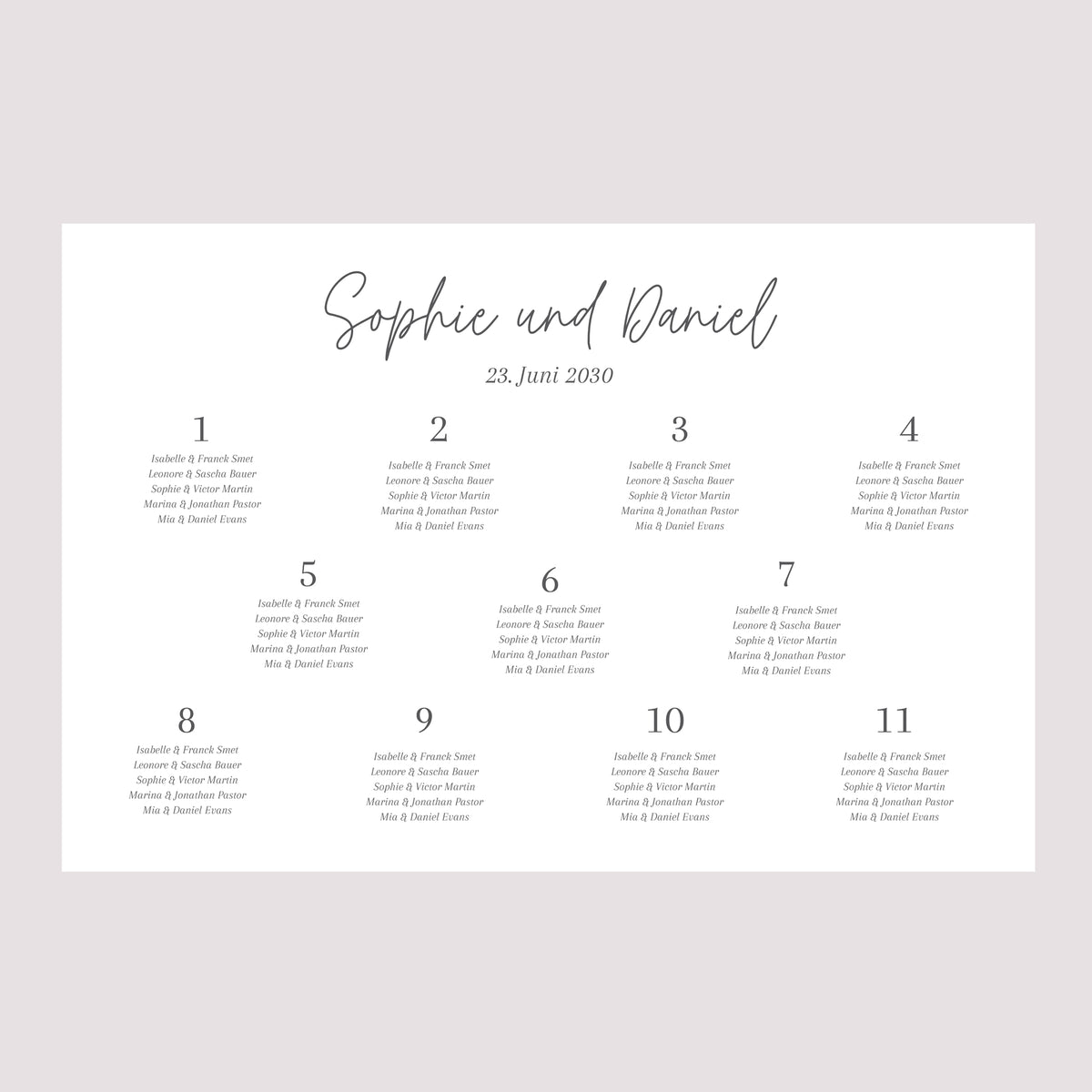 Sitzplan Hochzeit Landschaft 90 x 60 cm Shakespeare II foto N° 2