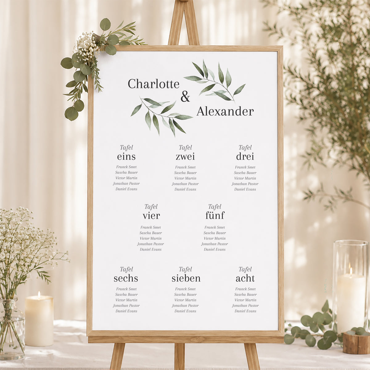 Sitzplan Hochzeit Porträt Majéline foto N° 1