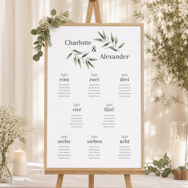 Sitzplan Hochzeit Porträt Majéline foto