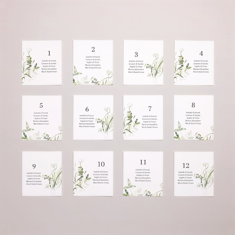 Sitzplan Hochzeit Pack von 12 Seralin foto