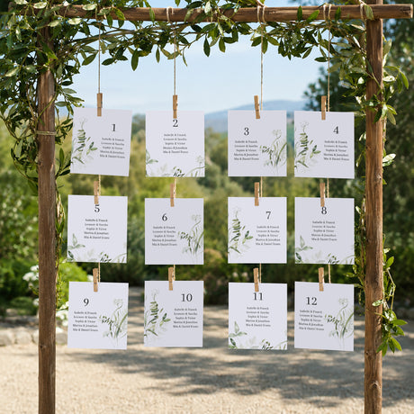 Sitzplan Hochzeit Pack von 12 Seralin