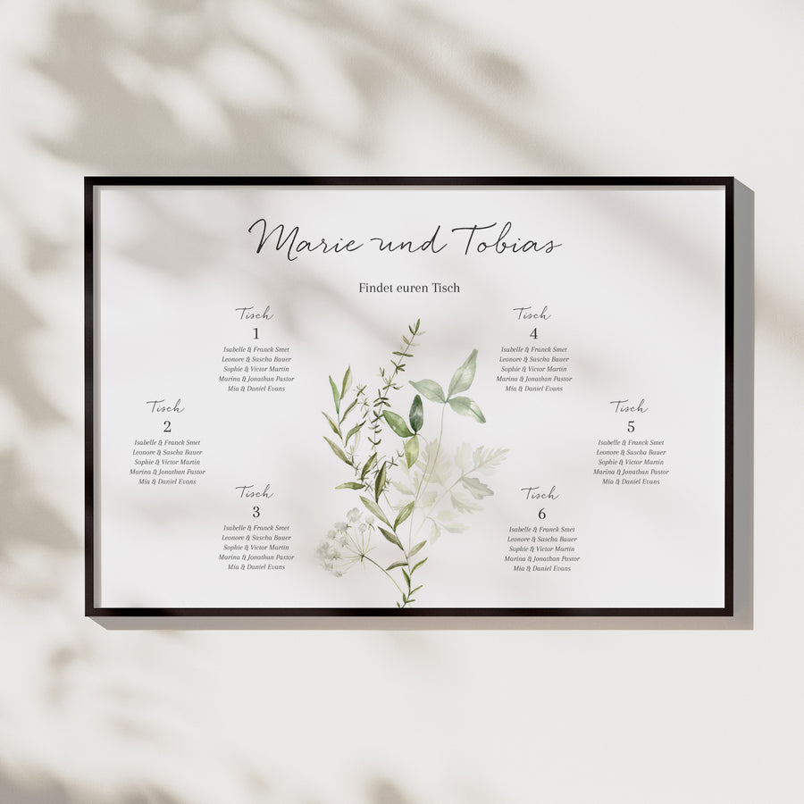 Sitzplan Hochzeit Landschaft Seralin foto