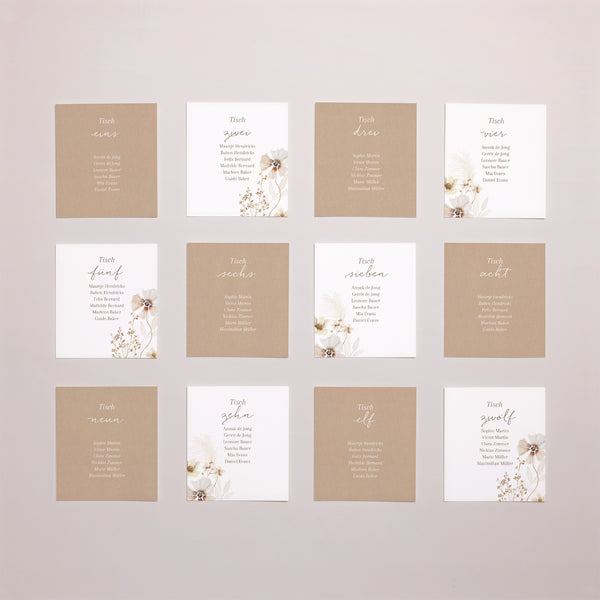 Sitzplan Hochzeit Pack von 12 Kamelie foto