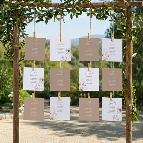 Sitzplan Hochzeit Pack von 12 Kamelie