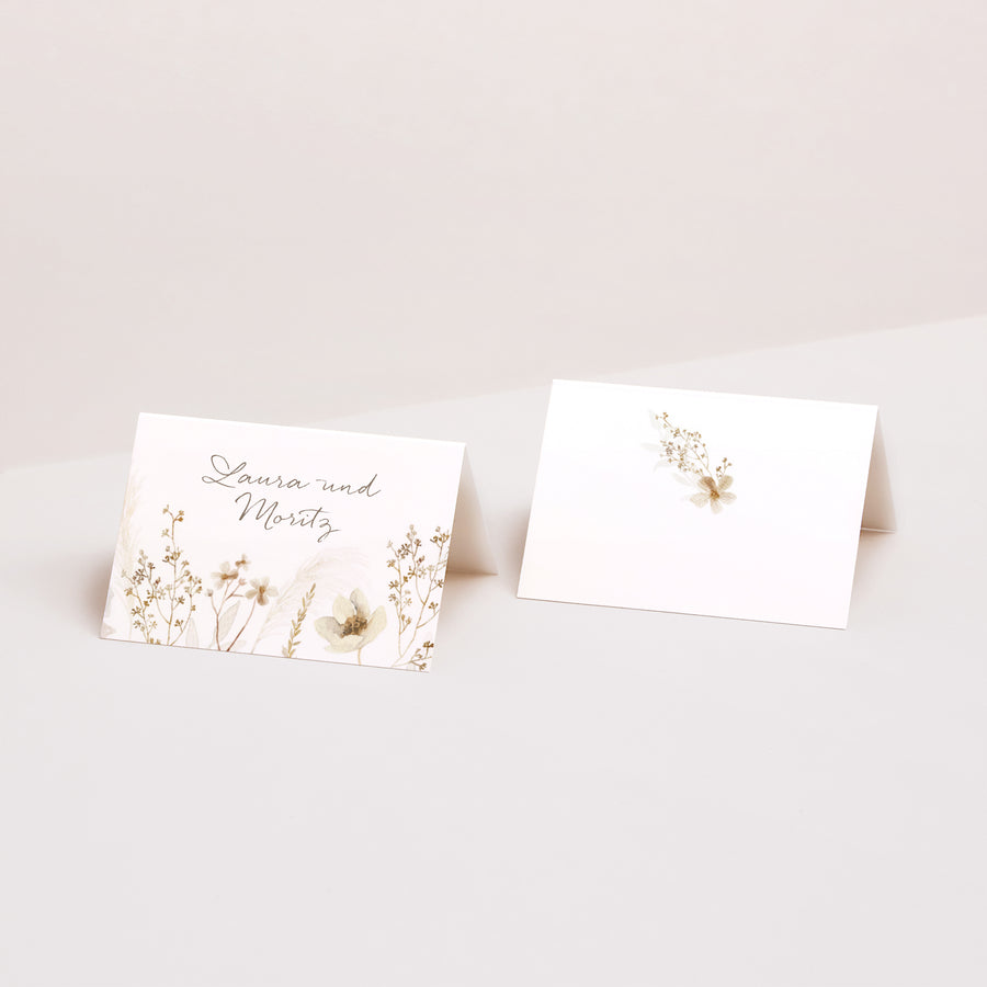 Tischkarten Hochzeit Quer Kamelie foto