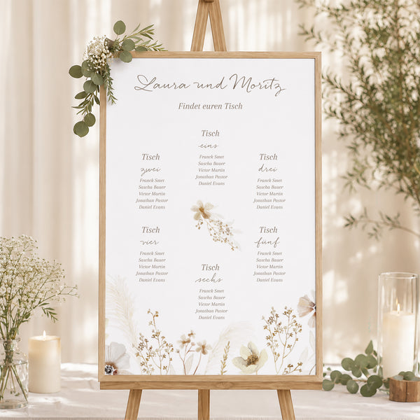 Sitzplan Hochzeit Porträt Kamelie foto