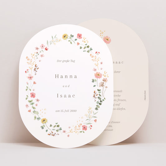 Hochzeitseinladung oval foto