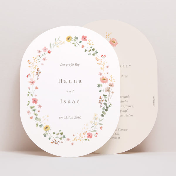 Hochzeitseinladung oval foto