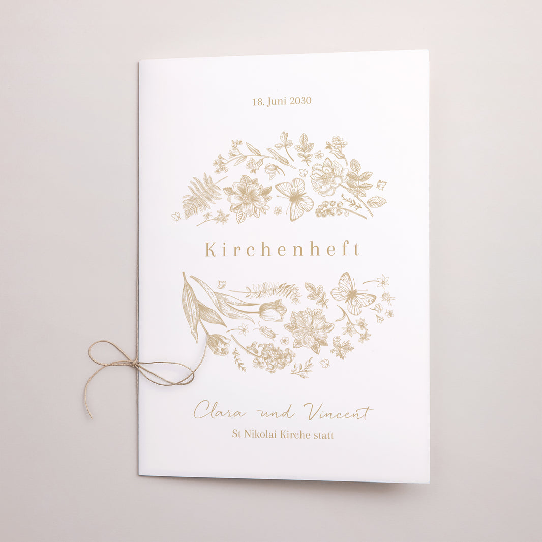 Kirchenheft Hochzeit Doppelflügel Goldenes Herbarium foto N° 1