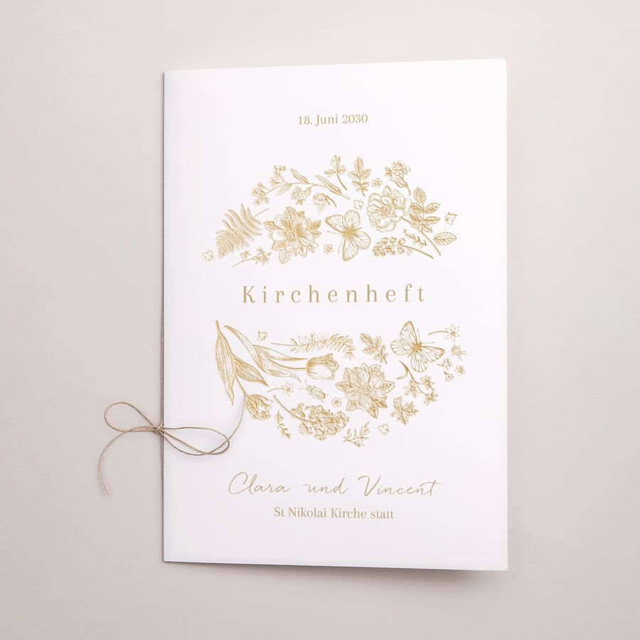 Kirchenheft Hochzeit Doppelflügel Goldenes Herbarium foto