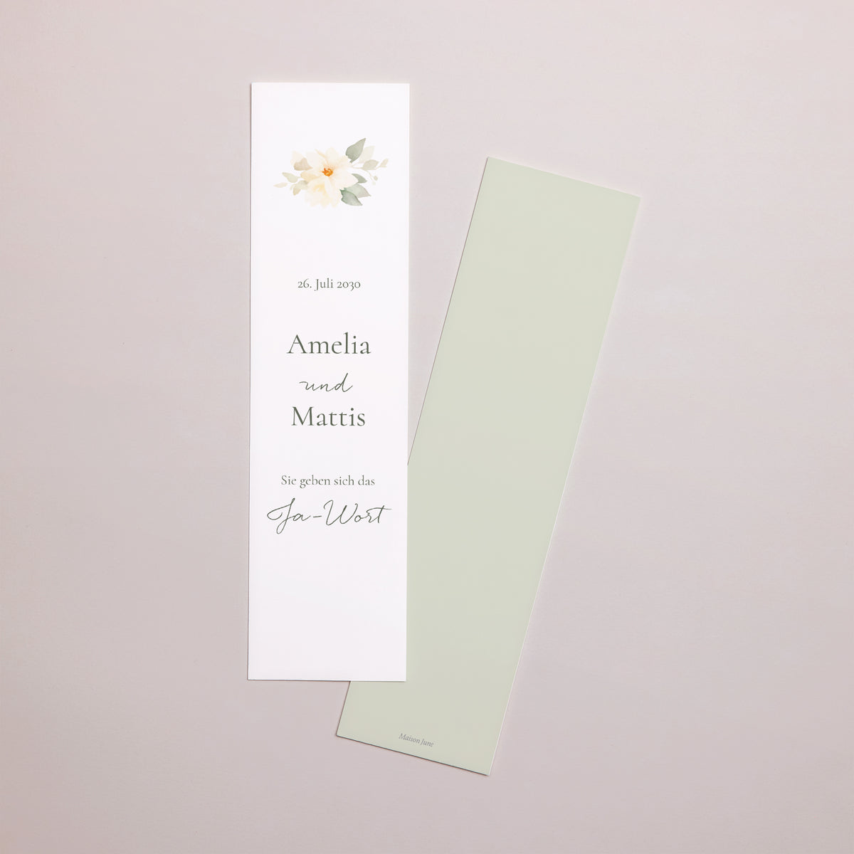 Save the date Karte Hochzeit Lesezeichen Romantischer Blumenstrauß foto