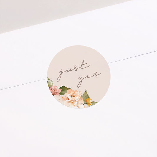 Sticker Hochzeit Rund Pfirsichblüten foto