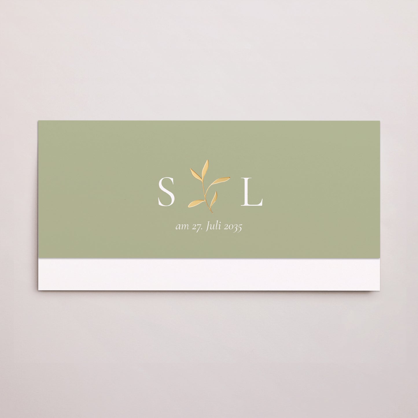 Hochzeitseinladung Rechteckige Tasche, 2 Karten Romantischer Zweig III foto N° 1