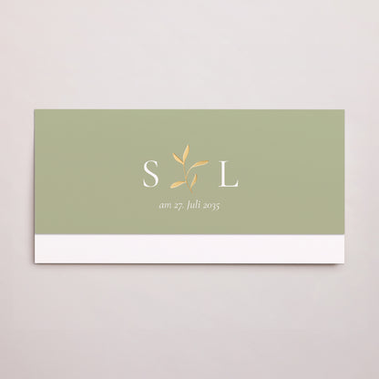 Hochzeitseinladung Rechteckige Tasche, 2 Karten Romantischer Zweig III foto N° 1