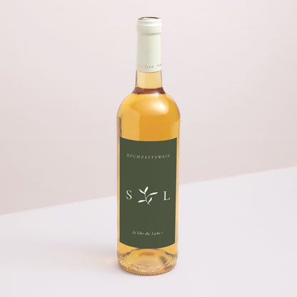 Flaschenetikett Hochzeit Porträt Romantischer Zweig III foto N° 1