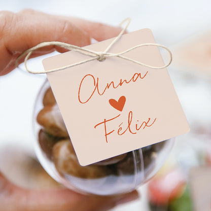 Geschenkbox Hochzeit Kugel mit quadratischem Etikett Liebe immer foto N° 1