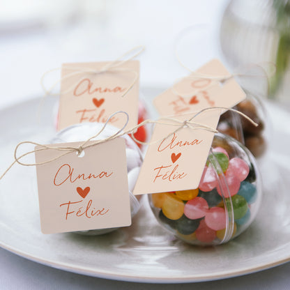 Geschenkbox Hochzeit Kugel mit quadratischem Etikett Liebe immer foto N° 2