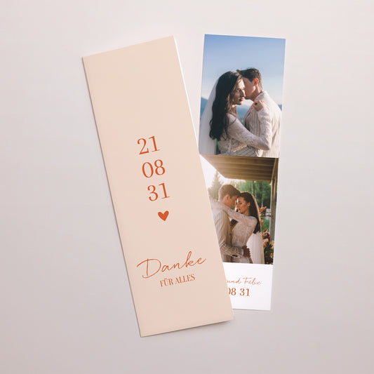 Dankeskarte Hochzeit Fotoautomaten Lesezeichen Liebe immer foto