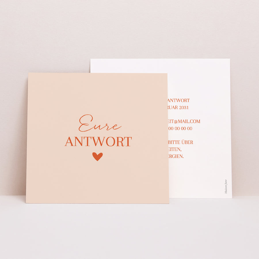 Antwortkarte Hochzeit Quadrat Liebe immer foto