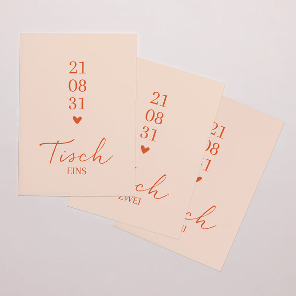 Tischnummern Hochzeit Rechteck Liebe immer foto