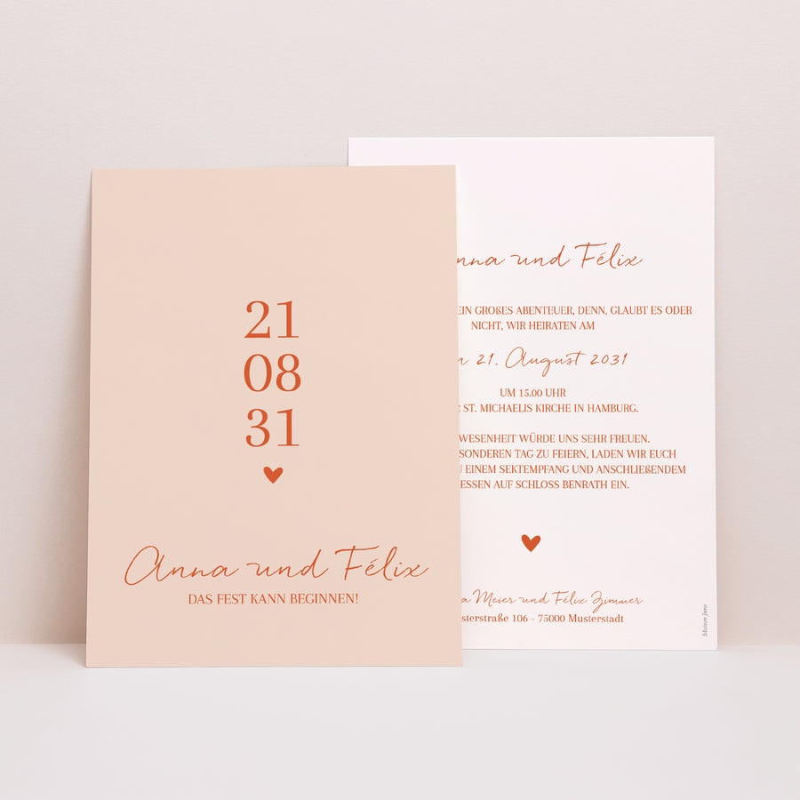 Hochzeitseinladung Liebe immer foto