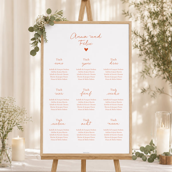 Sitzplan Hochzeit Porträt 60 x 90 cm Liebe immer foto