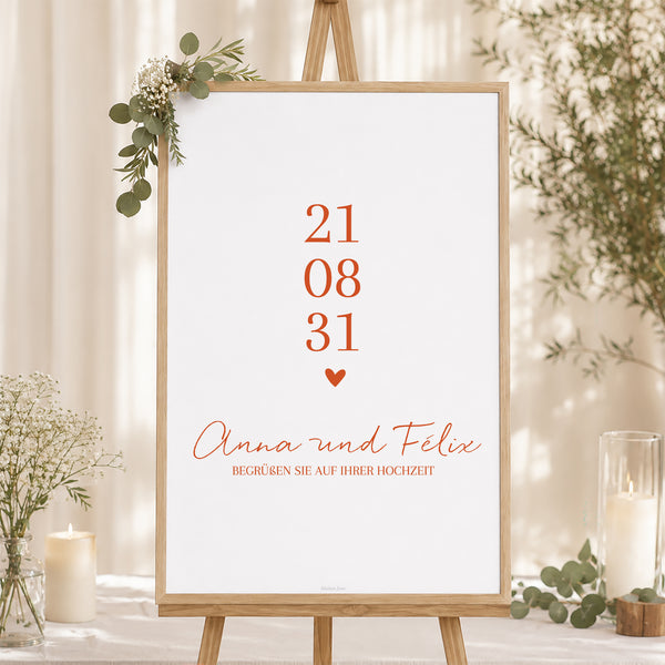 Begrüßungstafel Hochzeit Porträt 60 x 90 cm Liebe immer foto