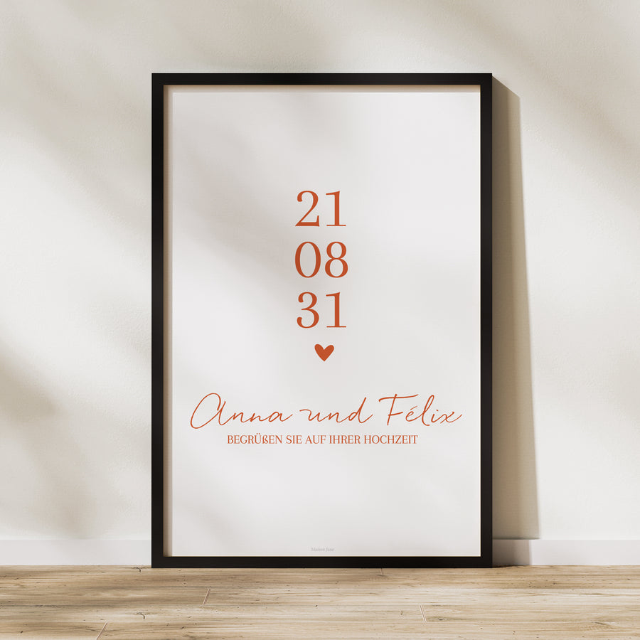 Begrüßungstafel Hochzeit Porträt 60 x 90 cm Liebe immer foto