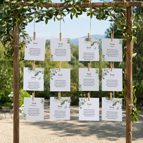 Sitzplan Hochzeit Pack von 12 Natürlich Romantisch