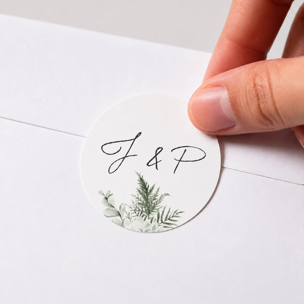 Sticker Hochzeit Rund Natürlich Romantisch foto