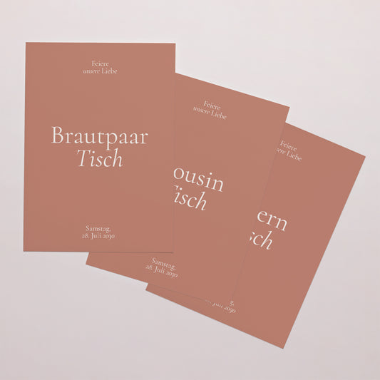 Tischnummern Hochzeit Rechteck Elegante Typografie II foto