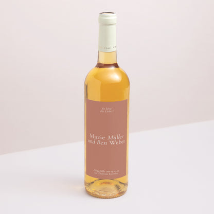 Flaschenetikett Hochzeit Porträt Elegante Typografie II foto N° 1