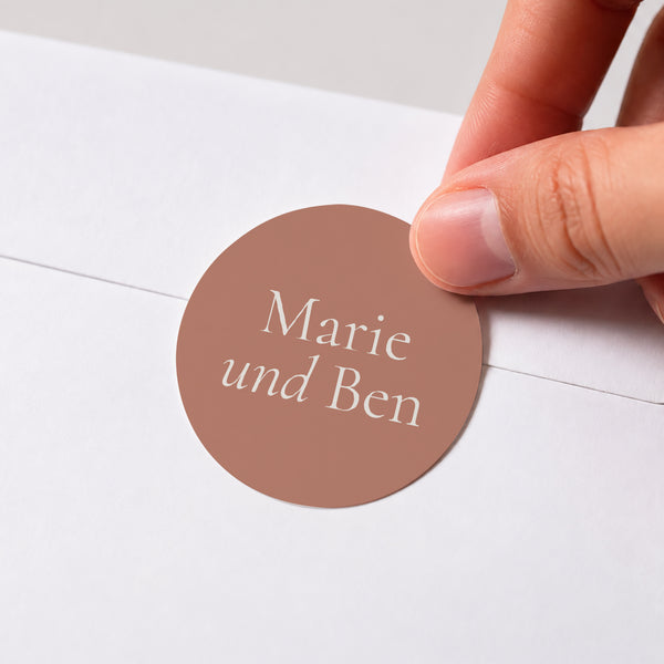 Sticker Hochzeit Rund Elegante Typografie II foto